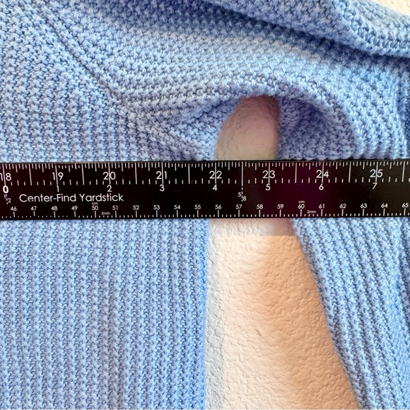 Coastal Preppy Textured V-Neck Sweater NIC+ZOE Blue Tipped Knit Cottagecore Chic - Picture 8 of 12